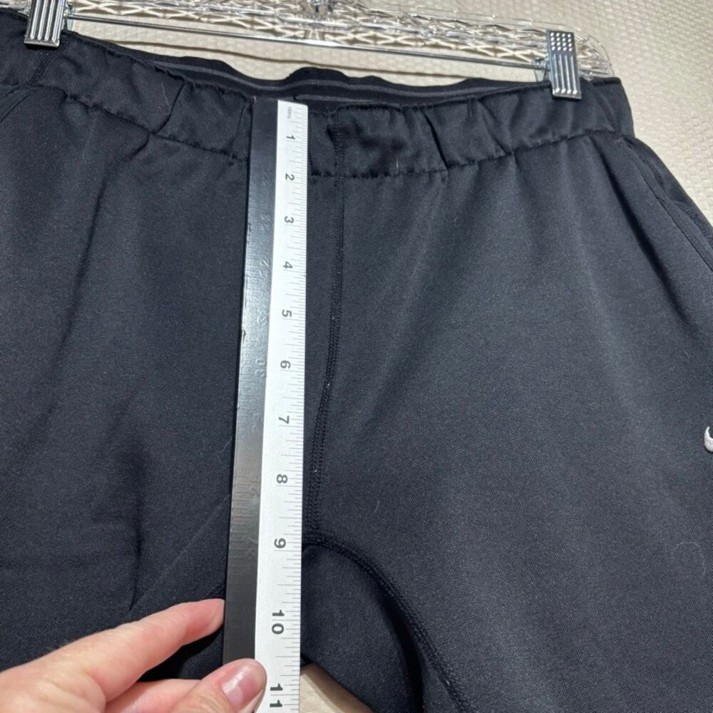 Nike Therma-FIT Fleece Track Pants Womens Small Black Wide Straight Leg Swoosh - Picture 6 of 8